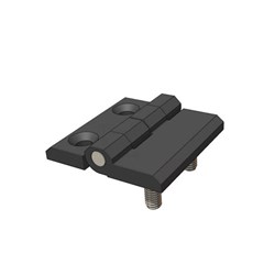 Butt Hinge 50mm x 50mm x 6mm Polyamide Black SS Stud Fixing