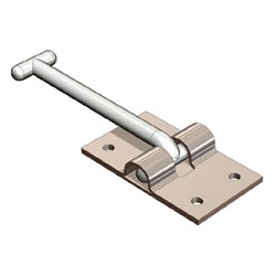 Door Hold Back T Bar - 44 x 137mm -  Zinc Plated