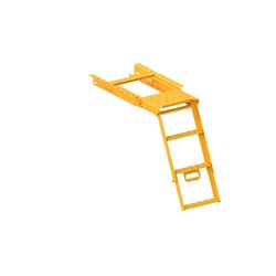 3 Step Folding Pullout Ladder with Platform - Safety Yellow
