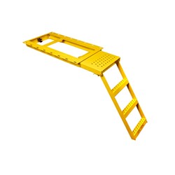 3 Step Pullout Ladder with Platform - Safety Yellow
