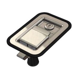 Recessed Paddle Lock - Interior Release - Black and Stainless Steel