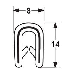 Pinchweld - Steel Core - Black - Dual-Tongue - 1-2.5mm Grip Range - 8mm x 14mm