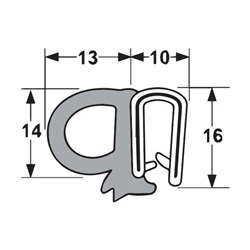 Pinchweld - Side Bulb - Steel Core - Black - Dual Tongue - 1-2.5mm Grip Range - 13mm Bulb