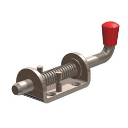 Spring Bolt 13mm Dia Retaining Pin Red Knob Zinc Plated Unassembled