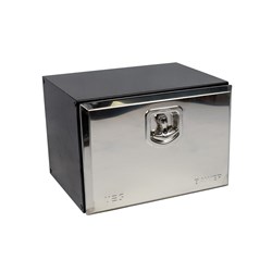 Toolbox 500L x 350H x 400D Black Powdercoat w' Polished Stainless Lid