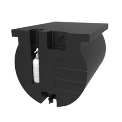 UES Water Tank - 60L - Round W/ Soap Dispenser - Black Polyethylene