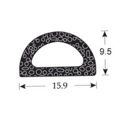 D-Seal - EPDM Sponge - Self-Adhesive Acrylic Tape - 9.4mm x 15.5mm