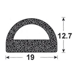 D-Seal - EPDM Sponge - Self-Adhesive Acrylic Tape - 12.7mm x 19mm