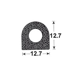 D-Seal - EPDM Sponge - Self-Adhesive HT Tape - 12.7mm x 12.7mm