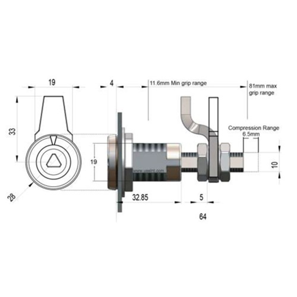 Driver Compression Lock Best Compression Lock Key Driver Slot Tubular | UES Hardware - UES ...