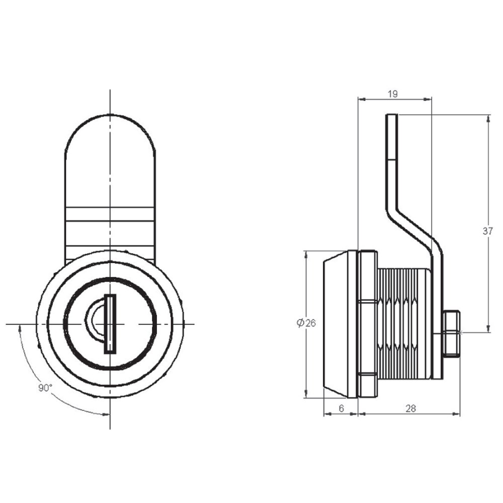 Best Compartment Lock - 180° Turn - FS904| UES Hardware - UES Hardware NZ