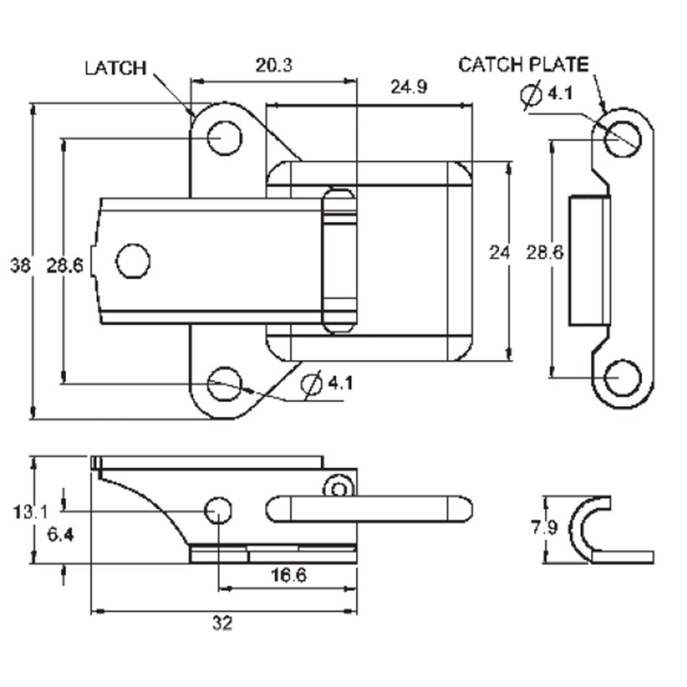 Best O/C Fastener 18 Series Zinc Plated w'Hook Plate | UES Hardware ...